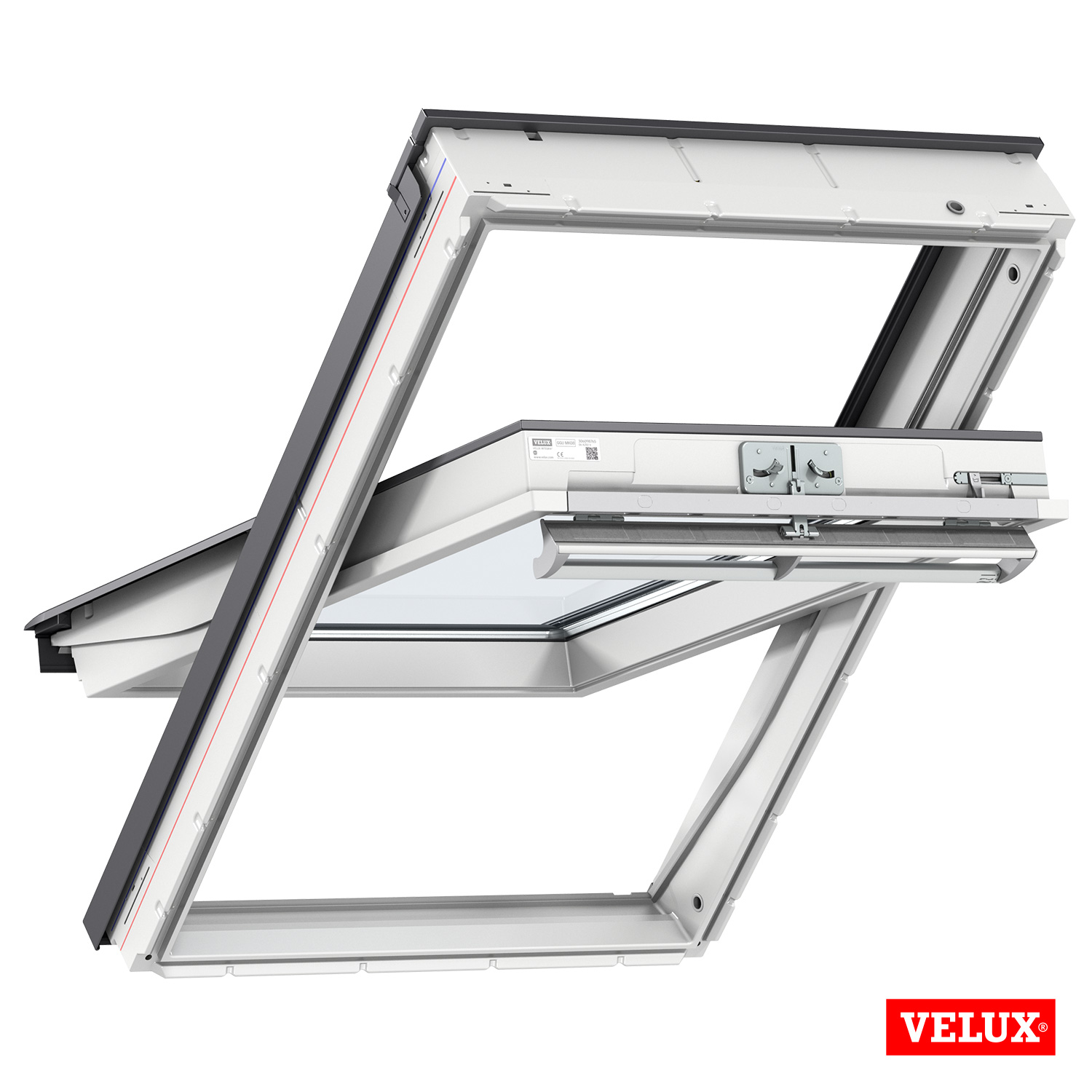 VELUX Roof Window GGU 0070, White Polyurethane, with selected Flashing Kit